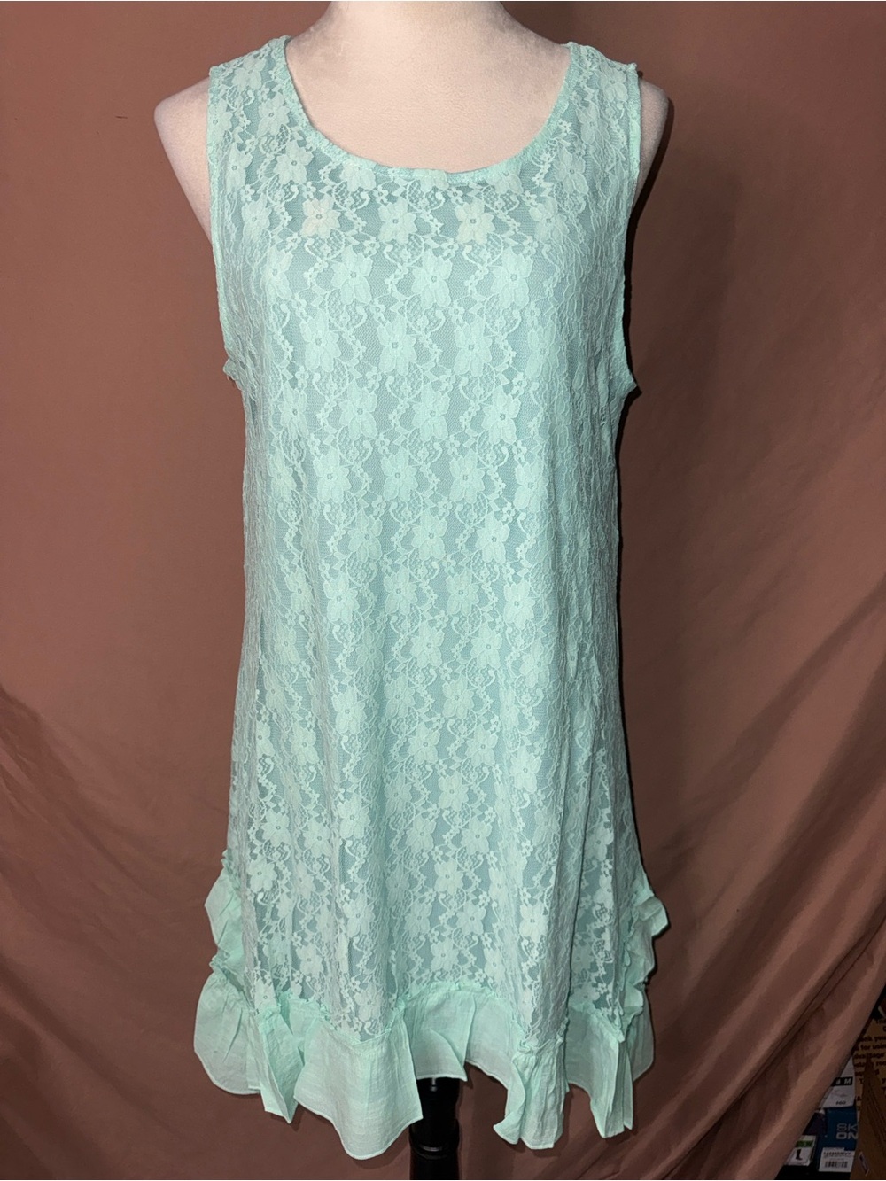 NWT Women’s Origami Sleeveless Mint Lace Midi Dress